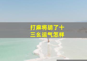 打麻将胡了十三幺运气怎样