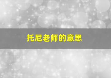 托尼老师的意思