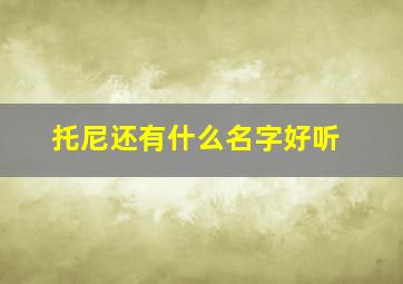 托尼还有什么名字好听