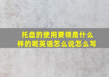 托盘的使用要领是什么样的呢英语怎么说怎么写