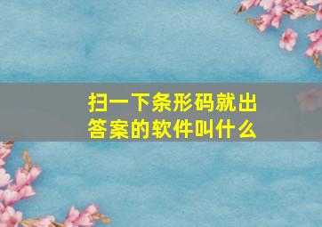 扫一下条形码就出答案的软件叫什么