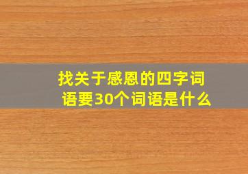 找关于感恩的四字词语要30个词语是什么