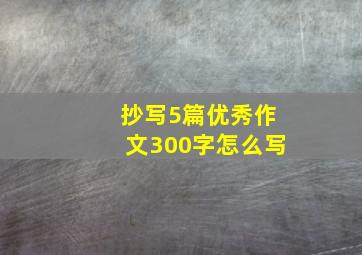 抄写5篇优秀作文300字怎么写