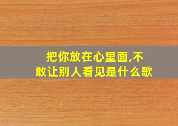 把你放在心里面,不敢让别人看见是什么歌