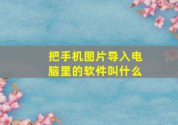 把手机图片导入电脑里的软件叫什么