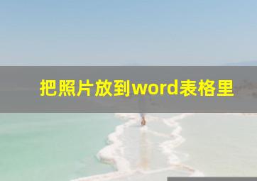 把照片放到word表格里