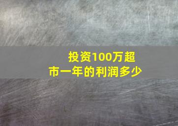 投资100万超市一年的利润多少