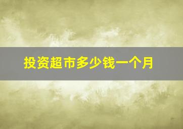 投资超市多少钱一个月