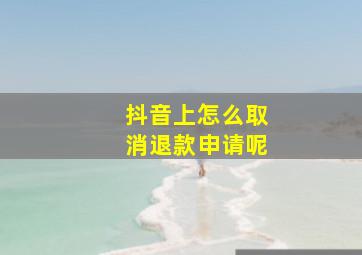 抖音上怎么取消退款申请呢