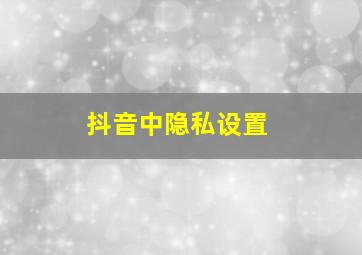 抖音中隐私设置