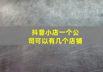 抖音小店一个公司可以有几个店铺