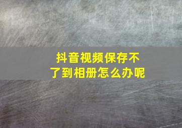 抖音视频保存不了到相册怎么办呢