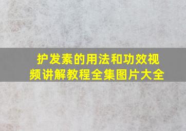 护发素的用法和功效视频讲解教程全集图片大全