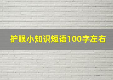 护眼小知识短语100字左右