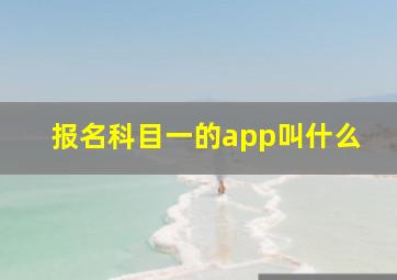 报名科目一的app叫什么