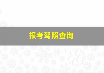 报考驾照查询