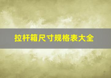 拉杆箱尺寸规格表大全