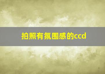 拍照有氛围感的ccd