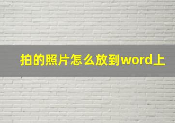 拍的照片怎么放到word上