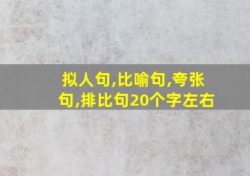 拟人句,比喻句,夸张句,排比句20个字左右