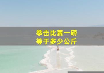 拳击比赛一磅等于多少公斤