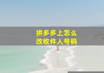 拼多多上怎么改收件人号码