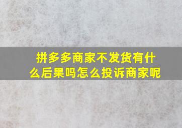 拼多多商家不发货有什么后果吗怎么投诉商家呢