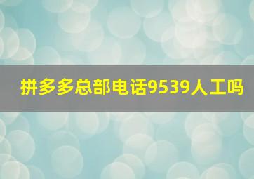 拼多多总部电话9539人工吗