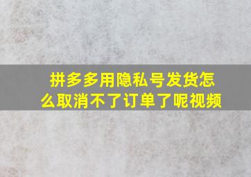 拼多多用隐私号发货怎么取消不了订单了呢视频