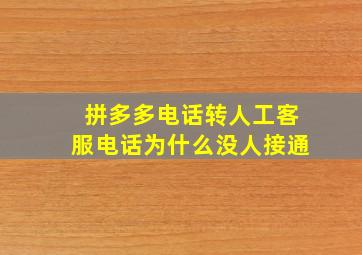 拼多多电话转人工客服电话为什么没人接通