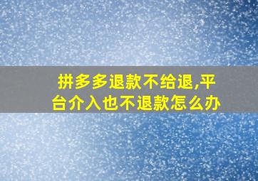 拼多多退款不给退,平台介入也不退款怎么办