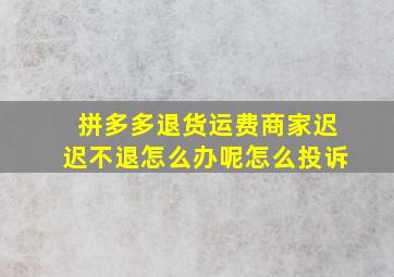 拼多多退货运费商家迟迟不退怎么办呢怎么投诉