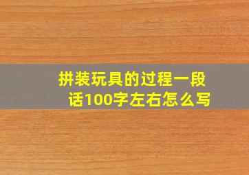 拼装玩具的过程一段话100字左右怎么写