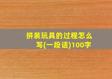 拼装玩具的过程怎么写(一段话)100字