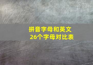 拼音字母和英文26个字母对比表