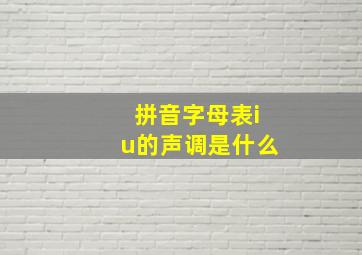 拼音字母表iu的声调是什么