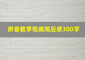 拼音教学视频观后感300字