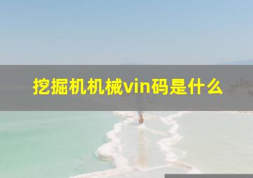 挖掘机机械vin码是什么