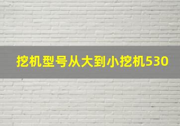 挖机型号从大到小挖机530