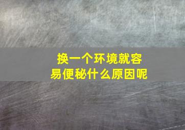 换一个环境就容易便秘什么原因呢