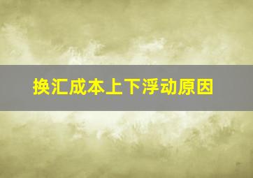 换汇成本上下浮动原因