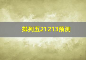 排列五21213预测