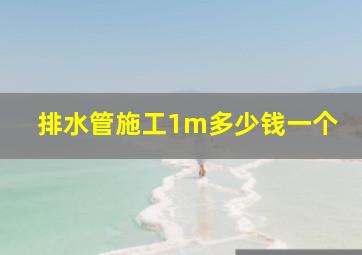 排水管施工1m多少钱一个