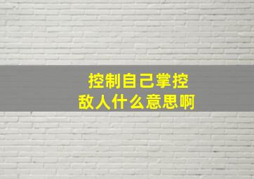 控制自己掌控敌人什么意思啊