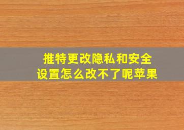 推特更改隐私和安全设置怎么改不了呢苹果