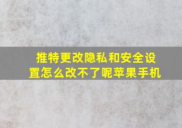 推特更改隐私和安全设置怎么改不了呢苹果手机