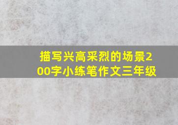 描写兴高采烈的场景200字小练笔作文三年级