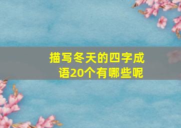 描写冬天的四字成语20个有哪些呢