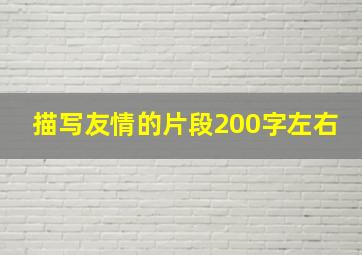 描写友情的片段200字左右