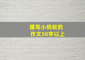 描写小蚂蚁的作文50字以上